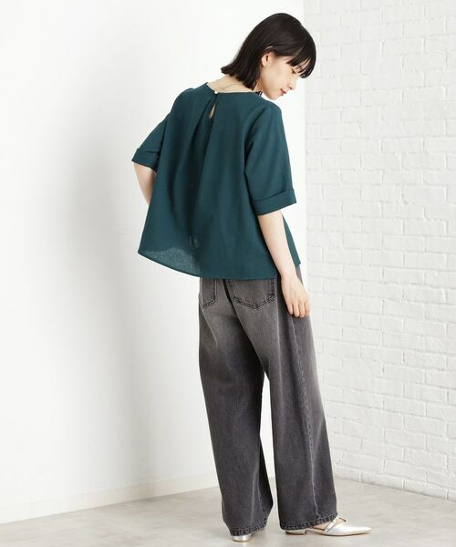 THE SHOP TK / ザ ショップ ティーケー シャツ・ブラウス | 【秋色入荷】麻調メッシュブラウス【二の腕カバー/洗える】 | 詳細8