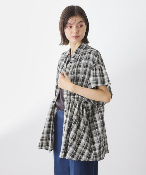 THE SHOP TK / ザ ショップ ティーケー シャツ・ブラウス | チェック柄チュニックブラウス | 詳細1