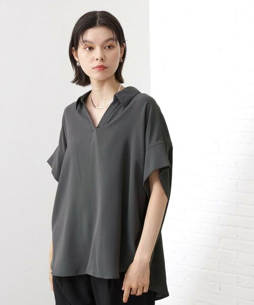 THE SHOP TK / ザ ショップ ティーケー シャツ・ブラウス | 【インしなくても決まる】スキッパーシャツ/接触冷感/防シワ/速乾 | 詳細1