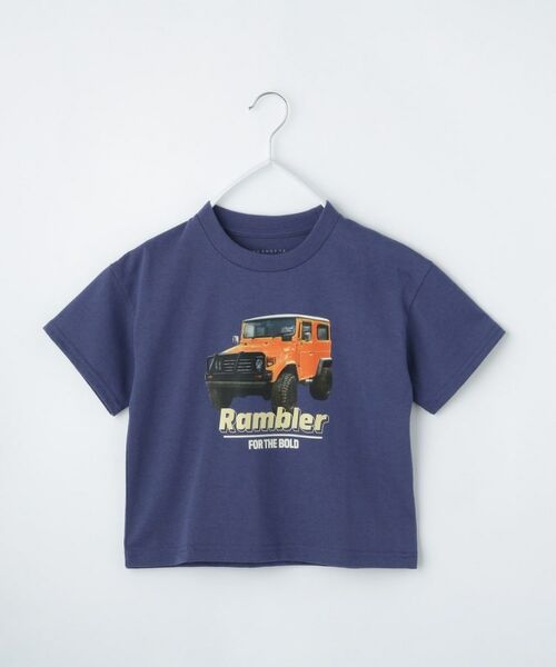 THE SHOP TK / ザ ショップ ティーケー Tシャツ | 【110-160】カープリントTシャツ/洗濯機OK(ブルー(092))