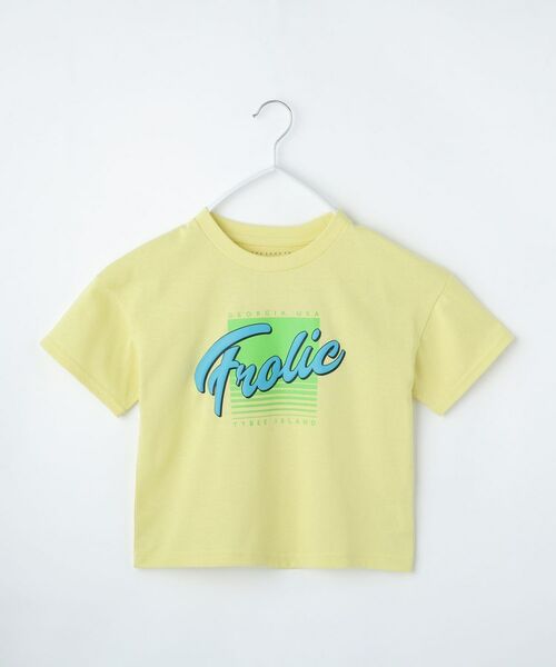 THE SHOP TK / ザ ショップ ティーケー Tシャツ | 【110-160】レトロロゴTシャツ/洗濯機OK(イエロー(031))