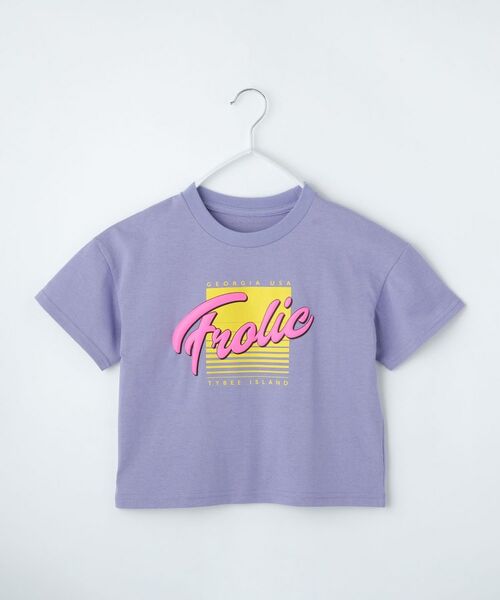THE SHOP TK / ザ ショップ ティーケー Tシャツ | 【110-160】レトロロゴTシャツ/洗濯機OK(パープル(081))