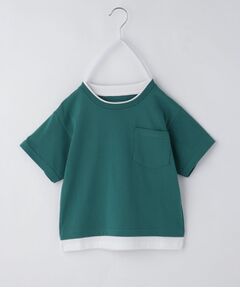 THE SHOP TK / ザ ショップ ティーケー Tシャツ | 【110－160】レイヤード風半袖Tシャツ/洗濯機OK