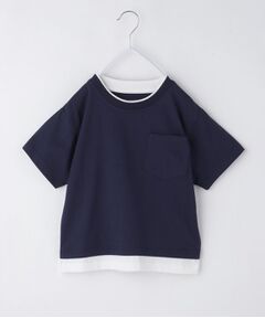 THE SHOP TK / ザ ショップ ティーケー Tシャツ | 【110－160】レイヤード風半袖Tシャツ/洗濯機OK