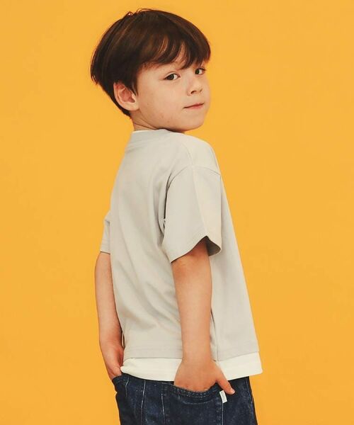 THE SHOP TK / ザ ショップ ティーケー Tシャツ | 【110－160】レイヤード風半袖Tシャツ/洗濯機OK | 詳細1