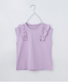 THE SHOP TK / ザ ショップ ティーケー Tシャツ | 【110ー160】コットン肩フリルTシャツ