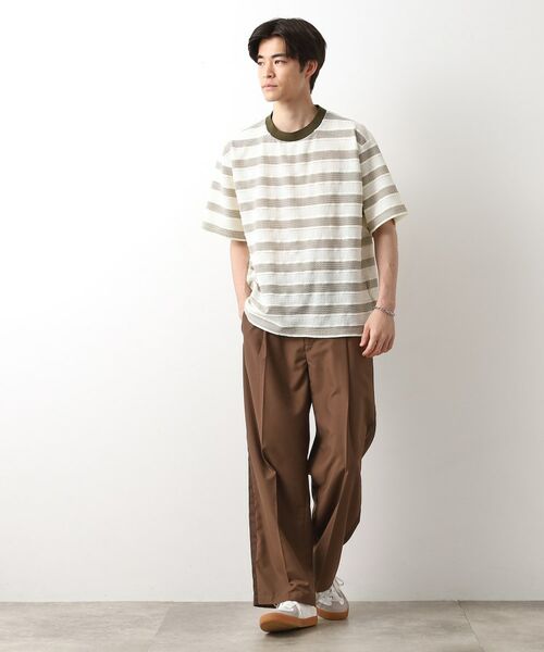 THE SHOP TK / ザ ショップ ティーケー カットソー | 変形ボーダー半袖Tシャツ【洗濯機OK】 | 詳細3