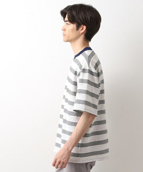 THE SHOP TK / ザ ショップ ティーケー カットソー | 変形ボーダー半袖Tシャツ【洗濯機OK】 | 詳細5