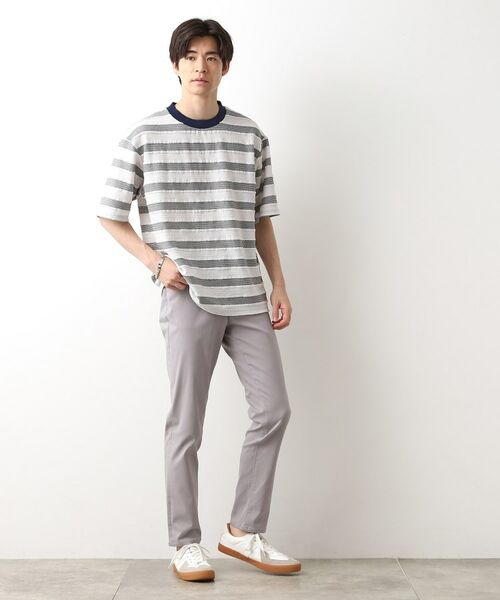 THE SHOP TK / ザ ショップ ティーケー カットソー | 変形ボーダー半袖Tシャツ【洗濯機OK】 | 詳細7