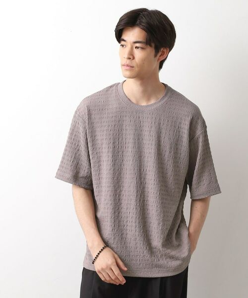 THE SHOP TK/ザ ショップ ティーケー 楊柳ボーダー半袖Tシャツ【洗濯機OK】 ライトグレー(011) 04(LL)