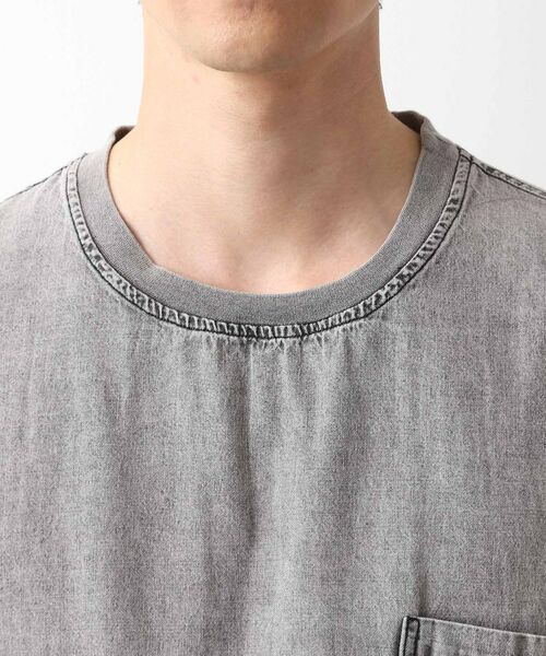 THE SHOP TK / ザ ショップ ティーケー カットソー | ライトデニム半袖Tシャツ【洗濯機OK】 | 詳細12