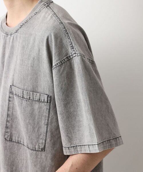 THE SHOP TK / ザ ショップ ティーケー カットソー | ライトデニム半袖Tシャツ【洗濯機OK】 | 詳細13