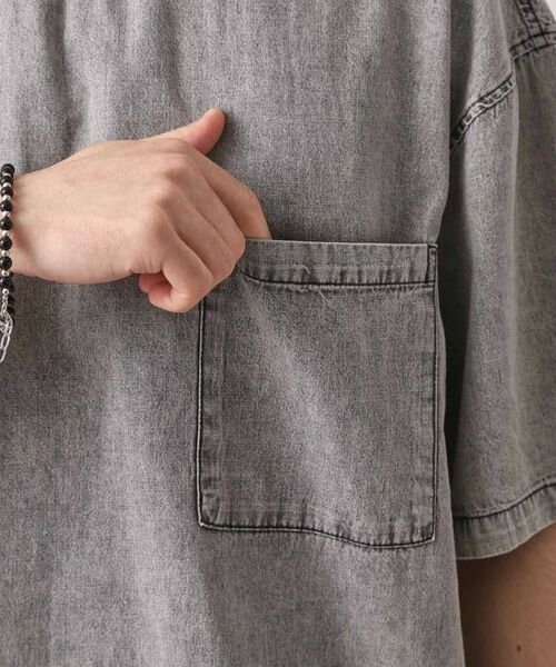 THE SHOP TK / ザ ショップ ティーケー カットソー | ライトデニム半袖Tシャツ【洗濯機OK】 | 詳細14