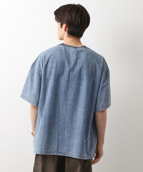 THE SHOP TK / ザ ショップ ティーケー カットソー | ライトデニム半袖Tシャツ【洗濯機OK】 | 詳細2
