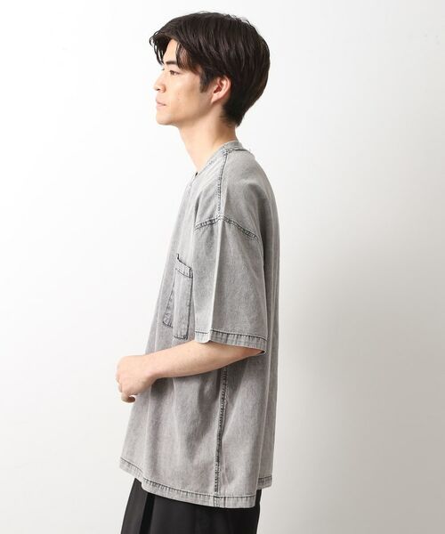 THE SHOP TK / ザ ショップ ティーケー カットソー | ライトデニム半袖Tシャツ【洗濯機OK】 | 詳細5