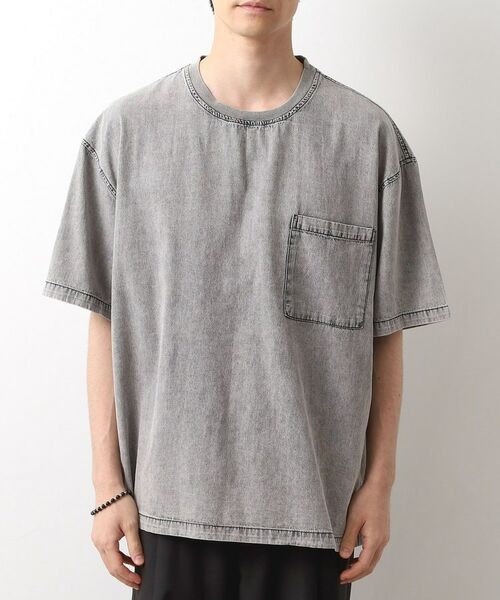 THE SHOP TK / ザ ショップ ティーケー カットソー | ライトデニム半袖Tシャツ【洗濯機OK】 | 詳細9