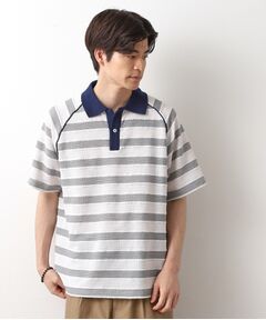 THE SHOP TK / ザ ショップ ティーケー カットソー | 変形ボーダーポロシャツ【洗濯機OK】