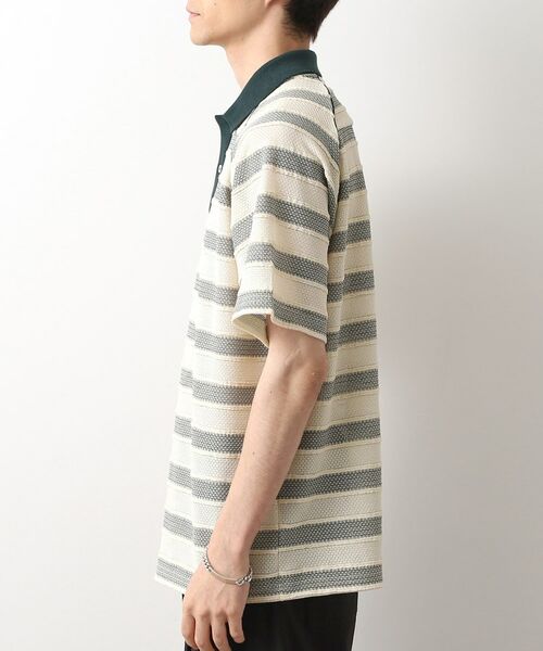 THE SHOP TK / ザ ショップ ティーケー カットソー | 変形ボーダーポロシャツ【洗濯機OK】 | 詳細14