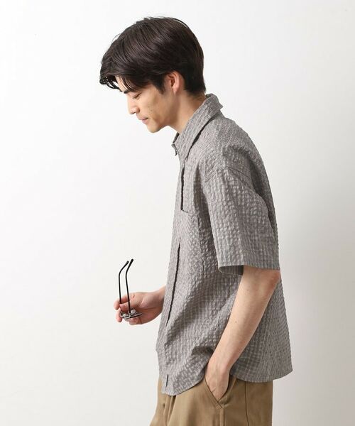 THE SHOP TK / ザ ショップ ティーケー シャツ・ブラウス | シアサッカーチェックシャツ 【洗濯機OK】 | 詳細1