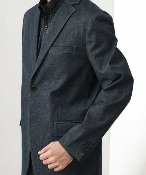 THE SHOP TK / ザ ショップ ティーケー テーラードジャケット | エバーデニムジャケット【色落ちしにくい/洗濯機OK/ストレッチ/セットアップ可】 | 詳細15