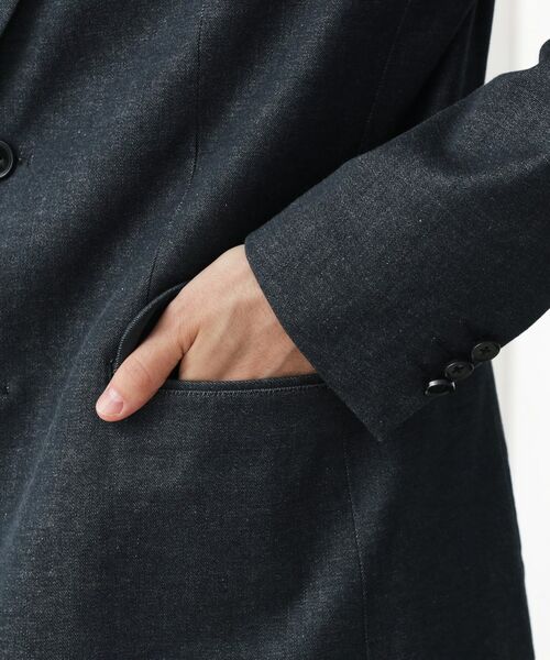 THE SHOP TK / ザ ショップ ティーケー テーラードジャケット | エバーデニムジャケット【色落ちしにくい/洗濯機OK/ストレッチ/セットアップ可】 | 詳細16