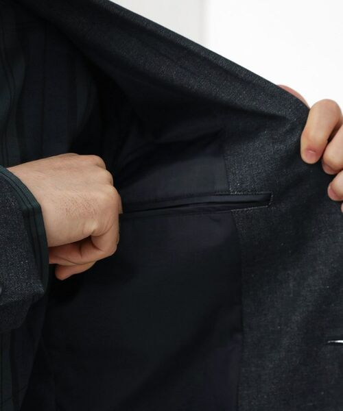 THE SHOP TK / ザ ショップ ティーケー テーラードジャケット | エバーデニムジャケット【色落ちしにくい/洗濯機OK/ストレッチ/セットアップ可】 | 詳細20