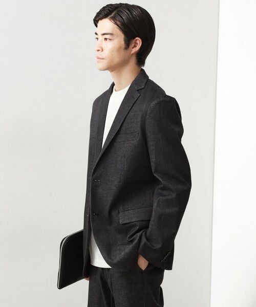 THE SHOP TK / ザ ショップ ティーケー テーラードジャケット | エバーデニムジャケット【色落ちしにくい/洗濯機OK/ストレッチ/セットアップ可】 | 詳細3