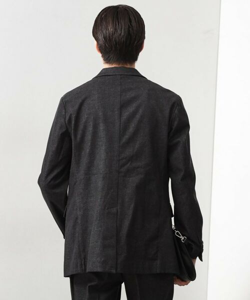 THE SHOP TK / ザ ショップ ティーケー テーラードジャケット | エバーデニムジャケット【色落ちしにくい/洗濯機OK/ストレッチ/セットアップ可】 | 詳細4