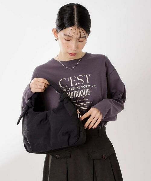 THE SHOP TK / ザ ショップ ティーケー ショルダーバッグ | ロゴショルダー付きナイロンミニボストン | 詳細1