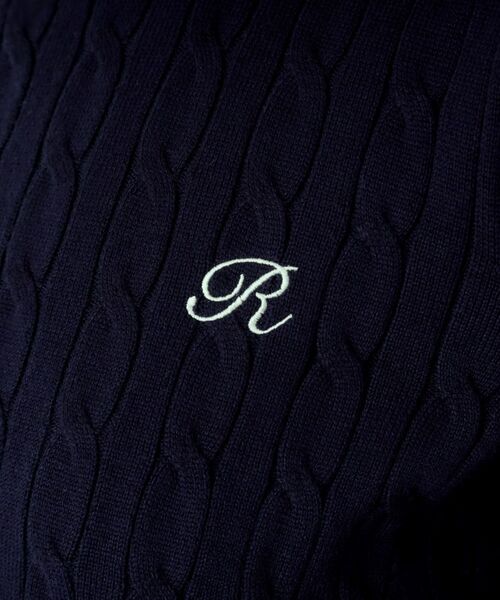 THE SHOP TK / ザ ショップ ティーケー ニット・セーター | ワンポイント刺繍ケーブル半袖ニット【洗濯機OK】 | 詳細12