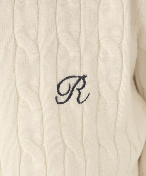 THE SHOP TK / ザ ショップ ティーケー ニット・セーター | ワンポイント刺繍ケーブル半袖ニット【洗濯機OK】 | 詳細4