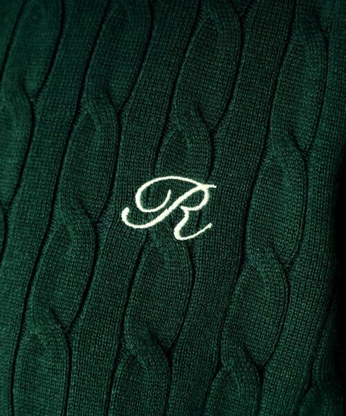 THE SHOP TK / ザ ショップ ティーケー ニット・セーター | ワンポイント刺繍ケーブル半袖ニット【洗濯機OK】 | 詳細8