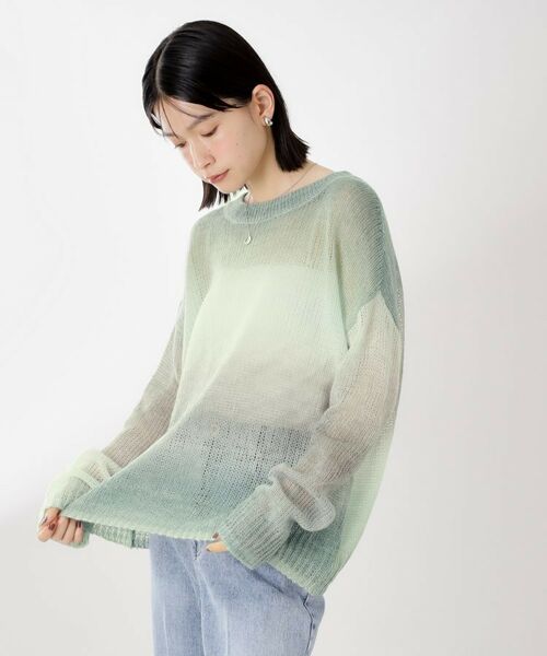 THE SHOP TK / ザ ショップ ティーケー ニット・セーター | スペースダイ透かし編みニット | 詳細9