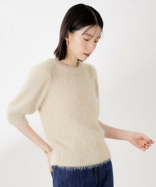 THE SHOP TK / ザ ショップ ティーケー ニット・セーター | 【大人の魅力引き出す】5分袖フェザーニット/洗える | 詳細9