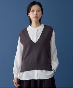THE SHOP TK / ザ ショップ ティーケー シャツ・ブラウス | 【着るだけでコーディネートが決まる】ニットベスト＆ブラウスセット/洗濯機OK
