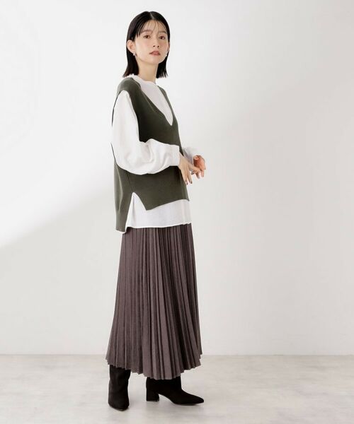 THE SHOP TK / ザ ショップ ティーケー シャツ・ブラウス | 【着るだけでコーディネートが決まる】ニットベスト＆ブラウスセット/洗濯機OK | 詳細14