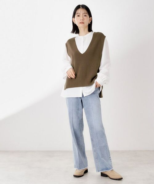THE SHOP TK / ザ ショップ ティーケー シャツ・ブラウス | 【着るだけでコーディネートが決まる】ニットベスト＆ブラウスセット/洗濯機OK | 詳細18