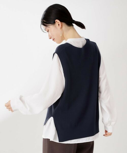 THE SHOP TK / ザ ショップ ティーケー シャツ・ブラウス | 【着るだけでコーディネートが決まる】ニットベスト＆ブラウスセット/洗濯機OK | 詳細21