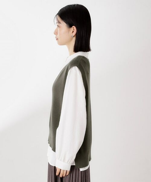 THE SHOP TK / ザ ショップ ティーケー シャツ・ブラウス | 【着るだけでコーディネートが決まる】ニットベスト＆ブラウスセット/洗濯機OK | 詳細25
