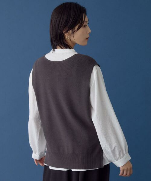 THE SHOP TK / ザ ショップ ティーケー シャツ・ブラウス | 【着るだけでコーディネートが決まる】ニットベスト＆ブラウスセット/洗濯機OK | 詳細4