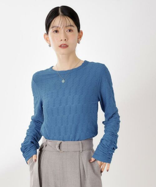 THE SHOP TK / ザ ショップ ティーケー カットソー | ウェーブシアー袖クシュプルオーバー【洗濯機OK】 | 詳細11