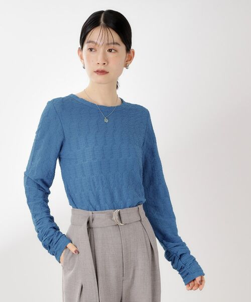 THE SHOP TK / ザ ショップ ティーケー カットソー | ウェーブシアー袖クシュプルオーバー【洗濯機OK】 | 詳細12