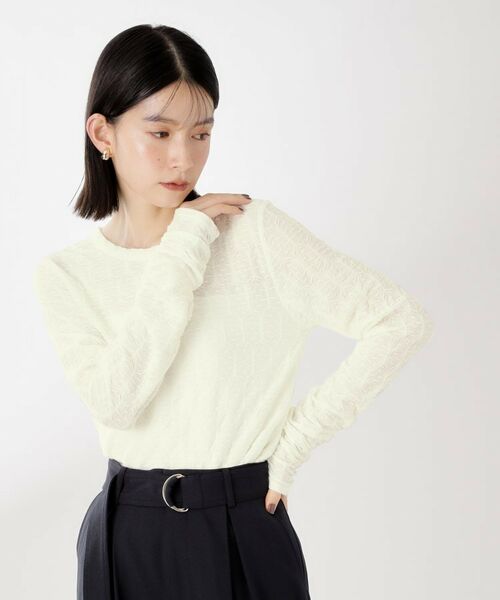 THE SHOP TK / ザ ショップ ティーケー カットソー | ウェーブシアー袖クシュプルオーバー【洗濯機OK】 | 詳細3