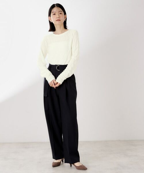 THE SHOP TK / ザ ショップ ティーケー カットソー | ウェーブシアー袖クシュプルオーバー【洗濯機OK】 | 詳細5