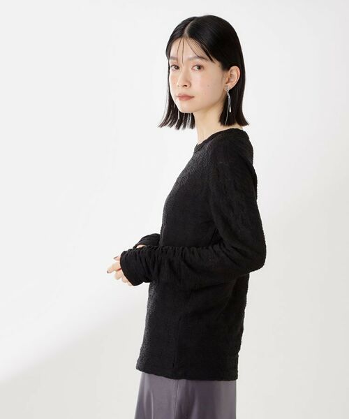 THE SHOP TK / ザ ショップ ティーケー カットソー | ウェーブシアー袖クシュプルオーバー【洗濯機OK】 | 詳細7