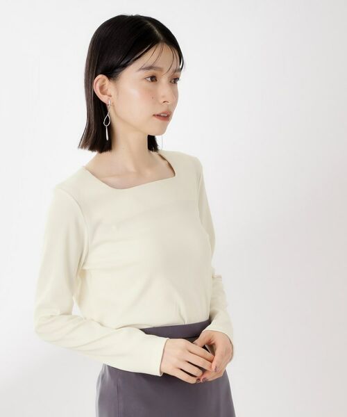 THE SHOP TK / ザ ショップ ティーケー カットソー | スクエアネックカットソー【洗濯機OK】 | 詳細1