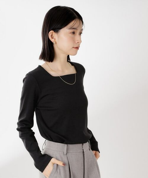 THE SHOP TK / ザ ショップ ティーケー カットソー | スクエアネックカットソー【洗濯機OK】 | 詳細5