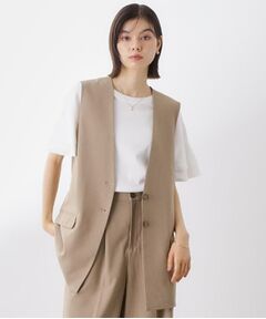 THE SHOP TK / ザ ショップ ティーケー ベスト | ノーカラージレ【セットアップ可/洗濯機OK】