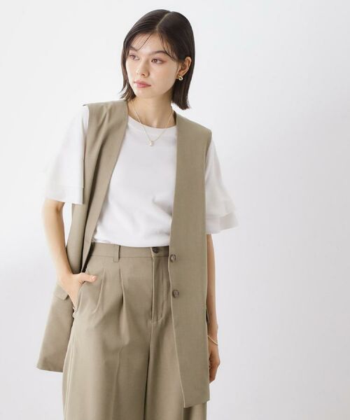 THE SHOP TK / ザ ショップ ティーケー ベスト | ノーカラージレ【セットアップ可/洗濯機OK】 | 詳細10