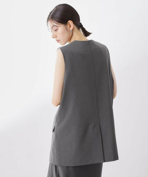 THE SHOP TK / ザ ショップ ティーケー ベスト | ノーカラージレ【セットアップ可/洗濯機OK】 | 詳細17